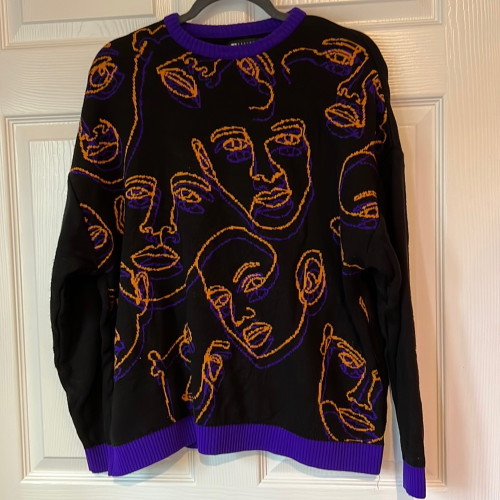 ASOS design artistic faces sweater